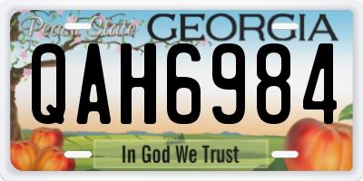 GA license plate QAH6984