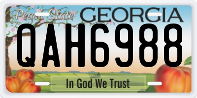 GA license plate QAH6988