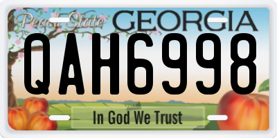 GA license plate QAH6998