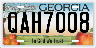 GA license plate QAH7008