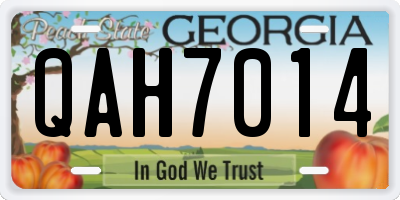 GA license plate QAH7014