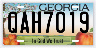 GA license plate QAH7019