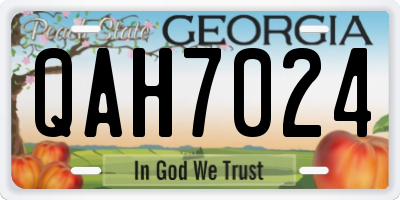 GA license plate QAH7024