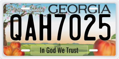 GA license plate QAH7025