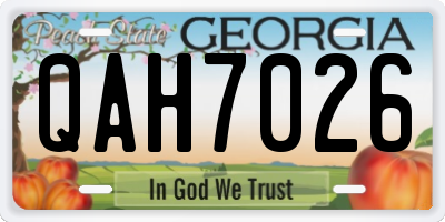 GA license plate QAH7026