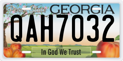 GA license plate QAH7032
