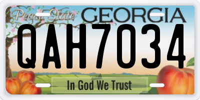 GA license plate QAH7034