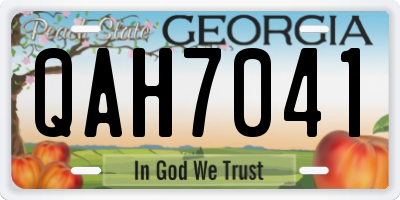 GA license plate QAH7041