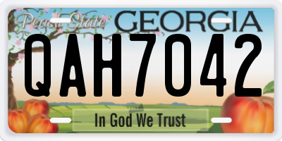 GA license plate QAH7042