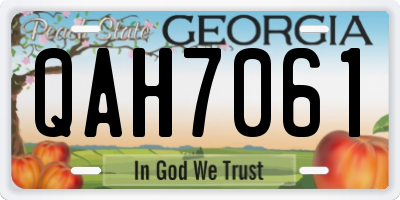 GA license plate QAH7061