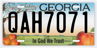 GA license plate QAH7071