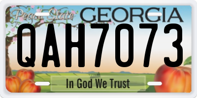 GA license plate QAH7073