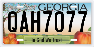 GA license plate QAH7077