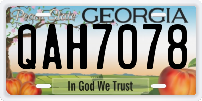 GA license plate QAH7078