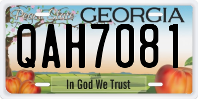 GA license plate QAH7081