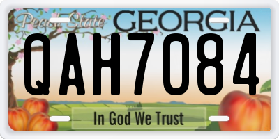 GA license plate QAH7084