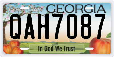 GA license plate QAH7087