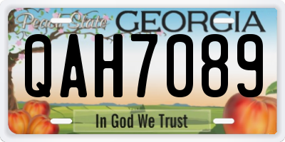 GA license plate QAH7089