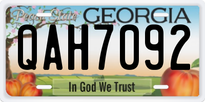 GA license plate QAH7092