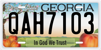 GA license plate QAH7103