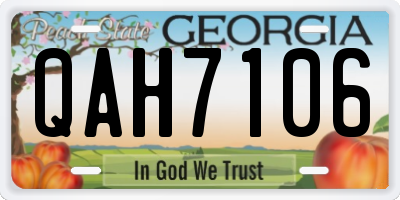 GA license plate QAH7106