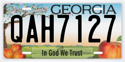 GA license plate QAH7127