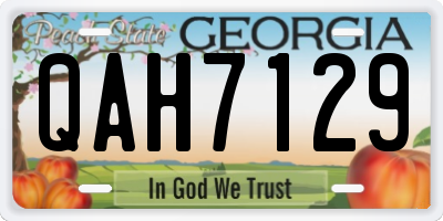 GA license plate QAH7129