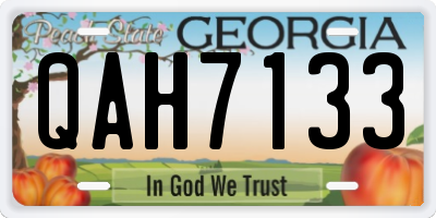 GA license plate QAH7133
