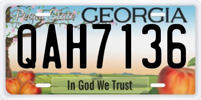 GA license plate QAH7136