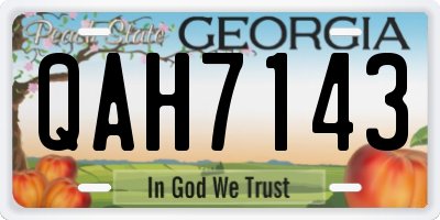 GA license plate QAH7143