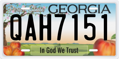 GA license plate QAH7151