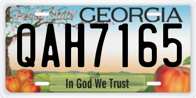 GA license plate QAH7165