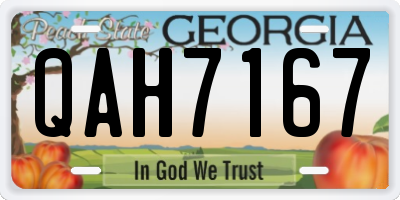 GA license plate QAH7167