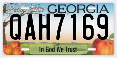GA license plate QAH7169