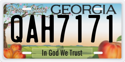 GA license plate QAH7171