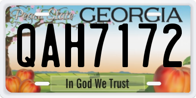 GA license plate QAH7172