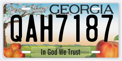 GA license plate QAH7187