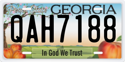 GA license plate QAH7188
