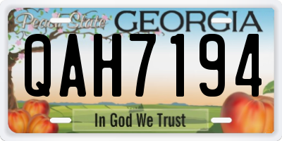 GA license plate QAH7194