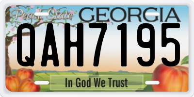 GA license plate QAH7195