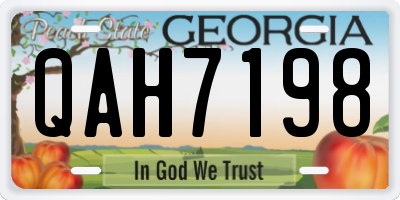 GA license plate QAH7198