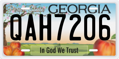 GA license plate QAH7206
