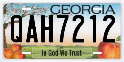GA license plate QAH7212