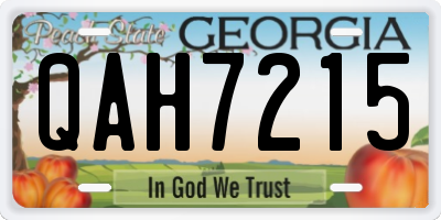 GA license plate QAH7215