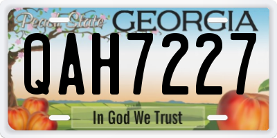 GA license plate QAH7227
