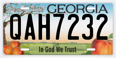 GA license plate QAH7232