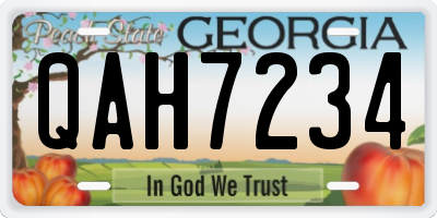 GA license plate QAH7234