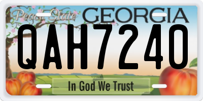 GA license plate QAH7240
