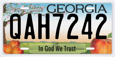 GA license plate QAH7242