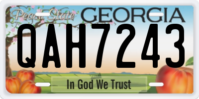 GA license plate QAH7243